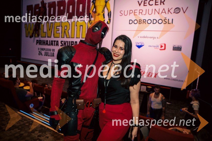  Matic  Gaiser, cosplayer, costumer;  Simona Bračun Rok, CineplexxVečer superjunakov s filmom Deadpool & Wolverine v Cineplexx Ljubljana