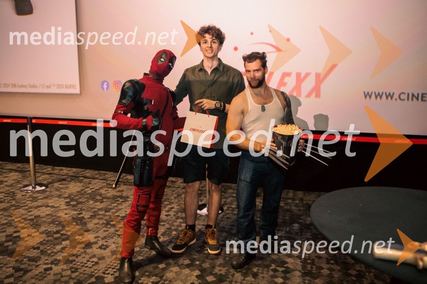  Matic  Gaiser, cosplayer, costumer;  ... ;  Jurij K. KoyaVečer superjunakov s filmom Deadpool & Wolverine v Cineplexx Ljubljana