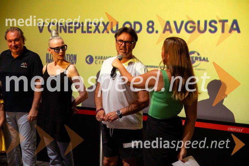  Marjan Bunič, pevec, voditelj, Radio Ognjišče;  Miroslava Berginc, prevajalka, glasovna igralka;  Jernej Kuntner, igralec;  Lara Tošić, radijska voditeljicaJaz, baraba 4, premiera v Cineplexx Ljubljana