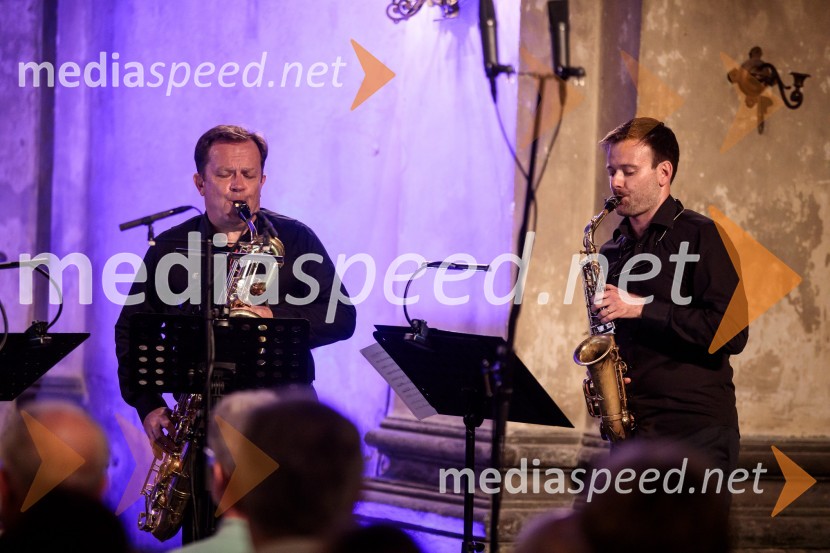  Dejan Prešiček, baritonski saksofon, 4 Saxess Ensemble;  Oskar Laznik, altovski saksofon, 4 Saxess EnsembleKvartet saksofonov Ensemble 4Saxess na Ljubljana Festivalu
