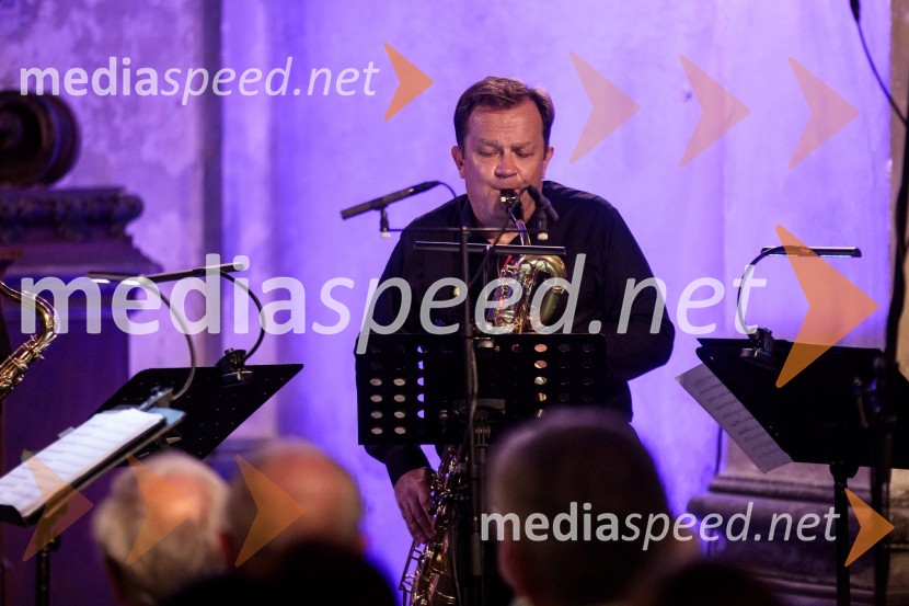  Dejan Prešiček, baritonski saksofon, 4 Saxess EnsembleKvartet saksofonov Ensemble 4Saxess na Ljubljana Festivalu