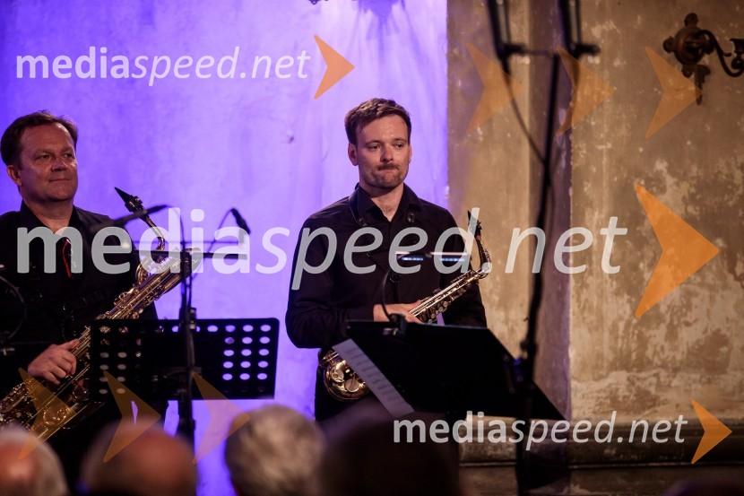  Dejan Prešiček, baritonski saksofon, 4 Saxess Ensemble;  Oskar Laznik, altovski saksofon, 4 Saxess EnsembleKvartet saksofonov Ensemble 4Saxess na Ljubljana Festivalu