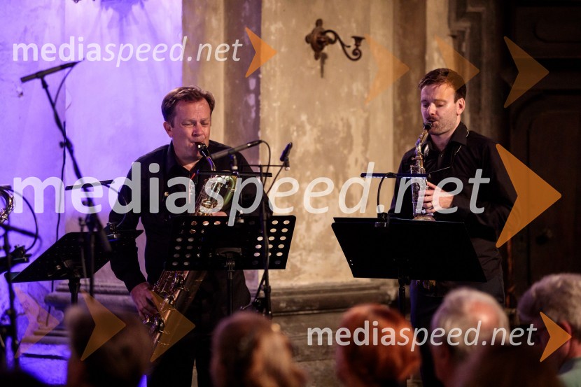  Dejan Prešiček, baritonski saksofon, 4 Saxess Ensemble;  Oskar Laznik, altovski saksofon, 4 Saxess EnsembleKvartet saksofonov Ensemble 4Saxess na Ljubljana Festivalu