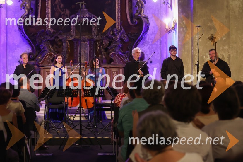  Anton Iljunin, violinist;  Inbal Segev, violončelo;  Ani Aznavoorian, violončelo;  Gary Levinson, violinist;  Adam Savage, viola;  Michael Klotz, violaViolinist Gary Levinson in prijatelji na 72. Ljubljana Festivalu