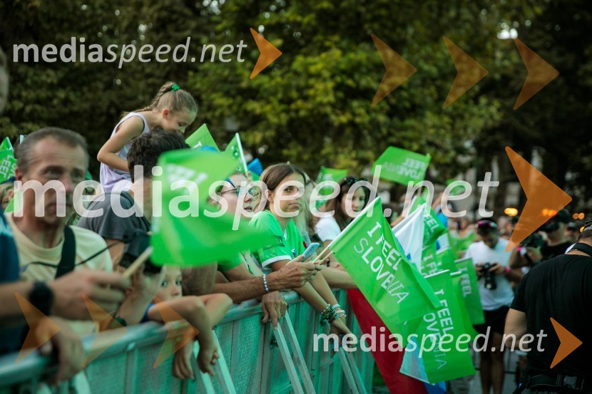 Sprejem slovenskih olimpijcev na Kongresnem trgu