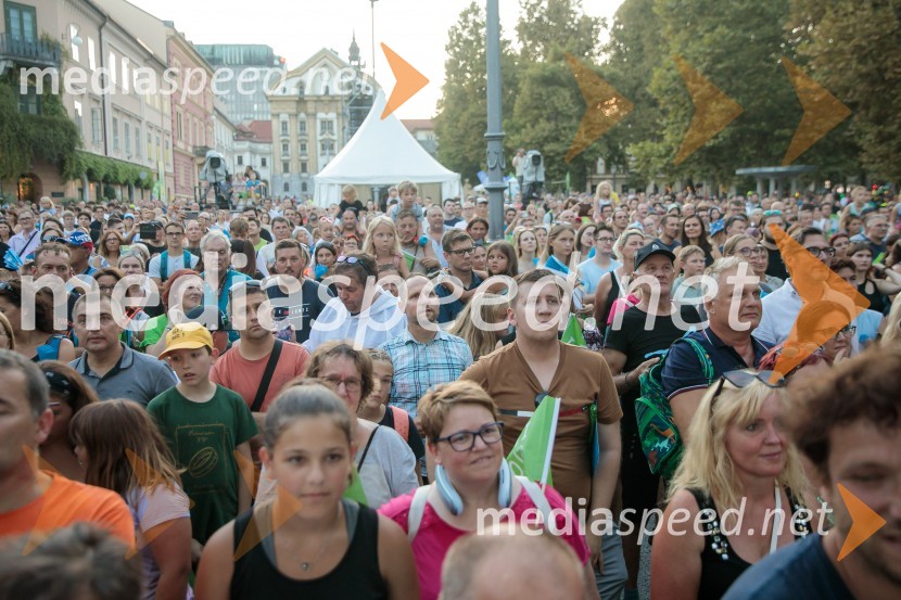 Sprejem slovenskih olimpijcev na Kongresnem trgu