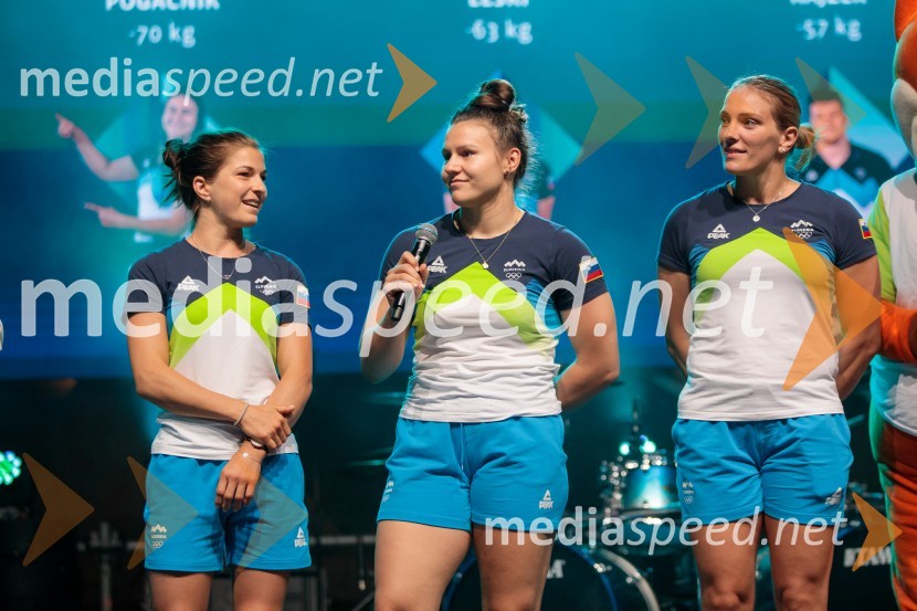  Maruša Štangar, judoistka;  Metka Lobnik, judoistka, najbolj perspektivna športnica Maribora v letu 2018;  Anka Pogačnik, judoistkaSprejem slovenskih olimpijcev na Kongresnem trgu