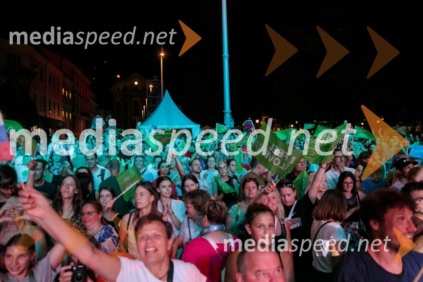 Sprejem slovenskih olimpijcev na Kongresnem trgu