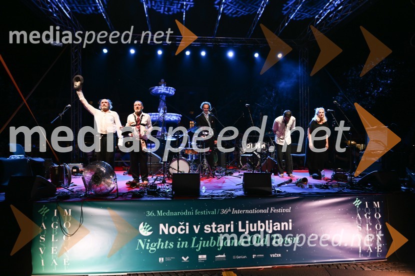  Janez Škof, igralec;  Žiga Saksida, igralec;  Marjan Stanič Stanič, bobnar, Čompe;  ... ;  Neža Zinaić, ČompeČompe in Katalena na festivalu Noči v stari Ljubljani