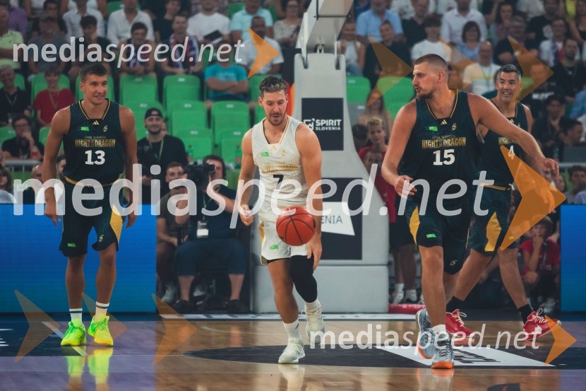  Bogdan Bogdanović, košarkar;  Goran Dragić, košarkar;  Nikola Jokić, košarkarPoslovilna tekma Gorana Dragića v Stožicah