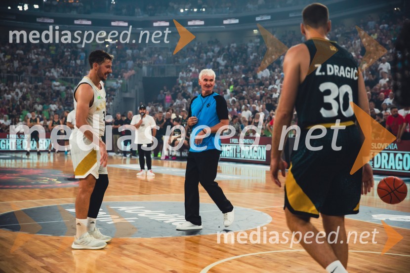  Goran Dragić, košarkar;  Marinko Dragić;  Zoran Dragić, košarkarPoslovilna tekma Gorana Dragića v Stožicah