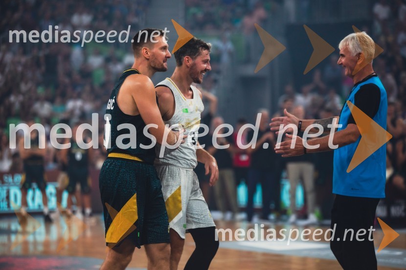  Zoran Dragić, košarkar;  Goran Dragić, košarkar;  Marinko DragićPoslovilna tekma Gorana Dragića v Stožicah