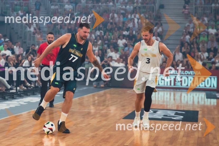  Luka  Dončić, košarkar;  Goran Dragić, košarkarPoslovilna tekma Gorana Dragića v Stožicah