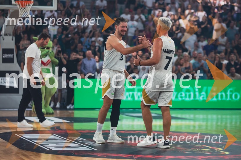  Goran Dragić, košarkar;  Marinko DragićPoslovilna tekma Gorana Dragića v Stožicah