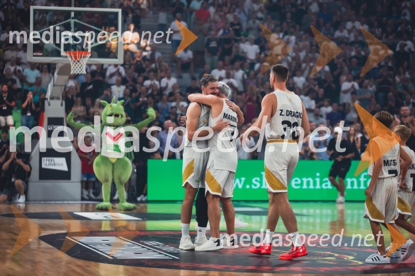  Goran Dragić, košarkar;  Marinko Dragić;  Zoran Dragić, košarkarPoslovilna tekma Gorana Dragića v Stožicah