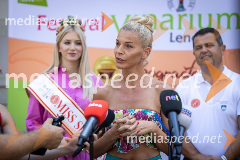  Alida Tomanič, Miss Slovenije 2023;  Jelka Verk, organizatorka, podjetnica, lastnica licence Miss Slovenije;  Janez Magyar, župan, Občina LendavaTerme Lendava zmagala na tekmovanju Bogračfest 2024
