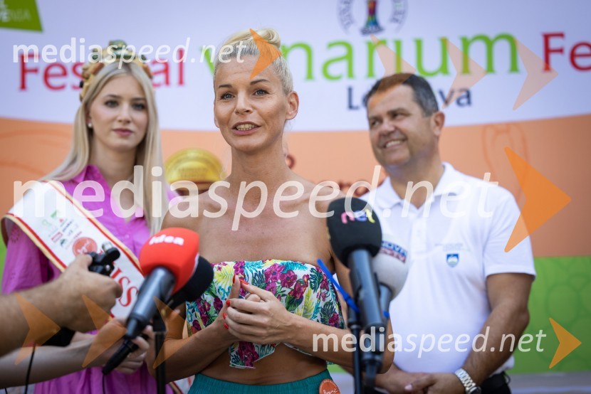  Alida Tomanič, Miss Slovenije 2023;  Jelka Verk, organizatorka, podjetnica, lastnica licence Miss Slovenije;  Janez Magyar, župan, Občina LendavaTerme Lendava zmagala na tekmovanju Bogračfest 2024