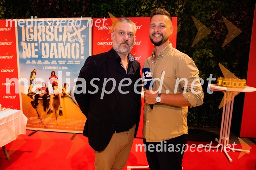  Klemen Dvornik, filmski in televizijski režiser ter predsednik NS DSR;  Alen Podlesnik, moderator, novinar POP TVPremiera slovenskega filma Igrišča ne damo, Cineplexx Ljubljana