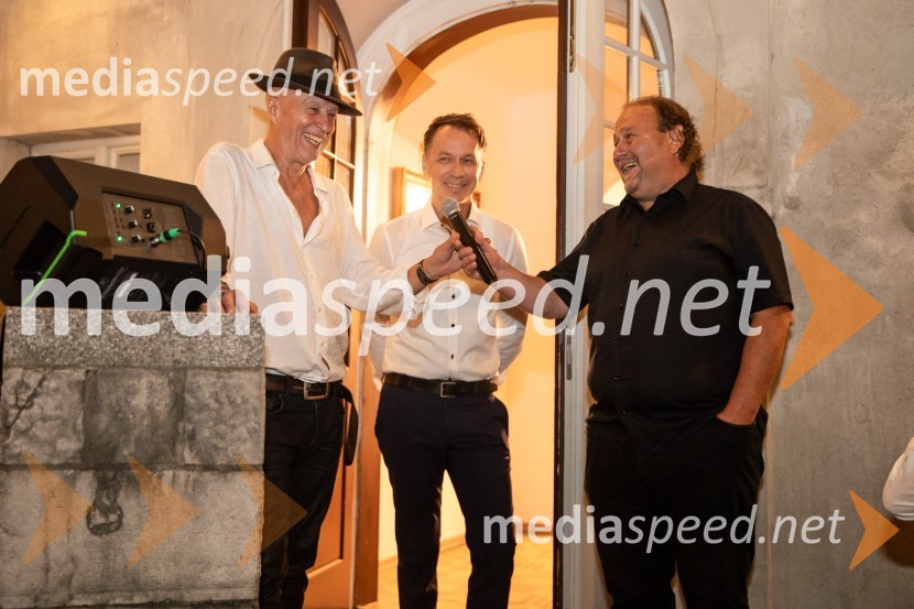  Vlado Kreslin, glasbenik;  Leon Tomašić, direktor, Terme Doberna;  Darko  Brlek, direktor in umetniški vodja, Festival LjubljanaVlado Kreslin, Festival Ljubljana in Terme Dobrna