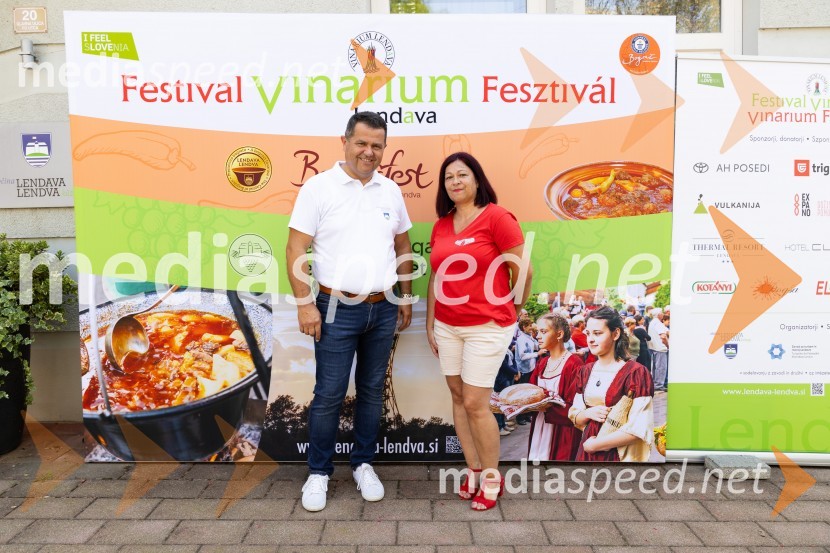  Janez Magyar, župan, Občina Lendava;  Elvira Vaupotič Göncz, predsednica, Zveze kulturnih društev Lendava45. Lendavska trgatev 2024