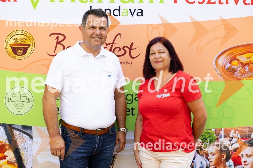  Janez Magyar, župan, Občina Lendava;  Elvira Vaupotič Göncz, predsednica, Zveze kulturnih društev Lendava45. Lendavska trgatev 2024
