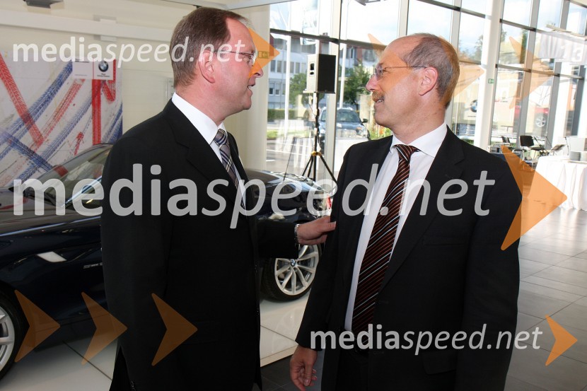 Andrej Malgaj, lastnik in direktor podjetja Avtohiša Malgaj in Günter Schuster, direktor za finance in poslovanje BMW Group Centralna in Vzhodna EvropaOtvoritev novega prodajno servisnega centra BMW Malgaj Kranj