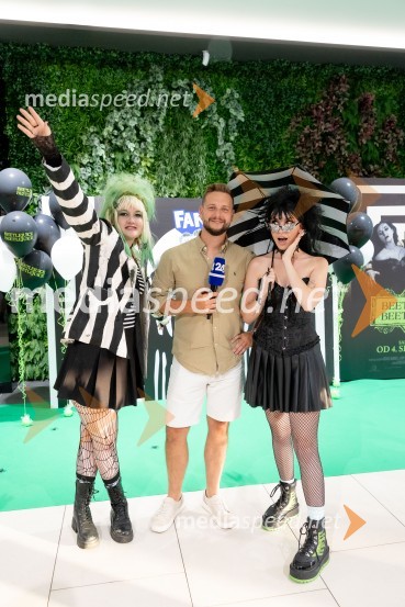  Doroteya Nahberger;  Alen Podlesnik, moderator, novinar POP TV;  Kaja Kočevar- Kaya Solo, vlogerkaPremiera filma Beetlejuice, Beetlejuice v Cineplexx Ljubljana