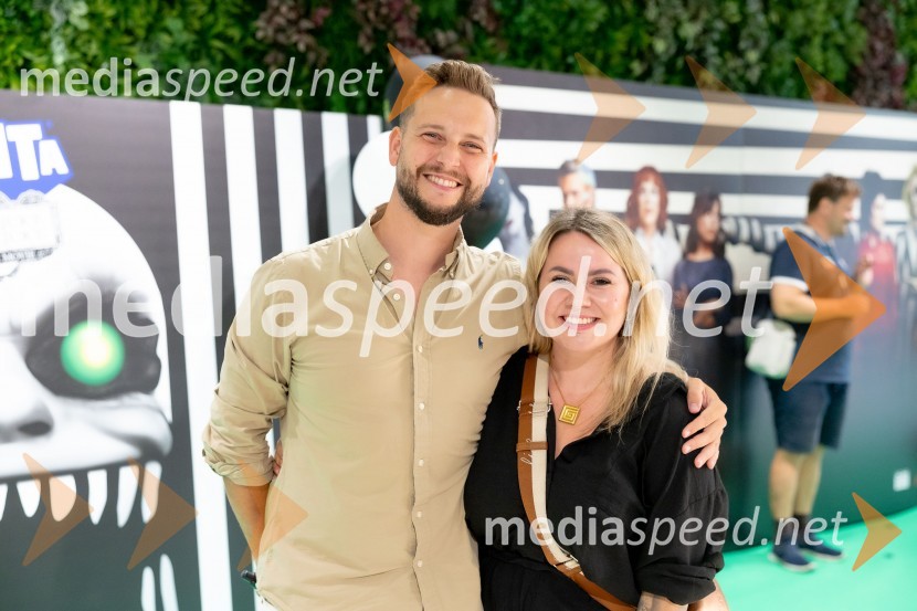 Alen Podlesnik, moderator, novinar POP TV;  Jerca Zupan, novinarkaPremiera filma Beetlejuice, Beetlejuice v Cineplexx Ljubljana