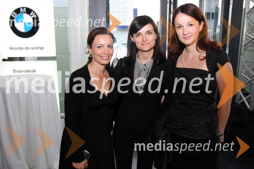 Mojca Majhen, Paidea d.o.o., Gordana Kisilak, predstavnica za odnose z javnostmi BMW Slovenija in Maja Urh, BMW MalgajOtvoritev novega prodajno servisnega centra BMW Malgaj Kranj