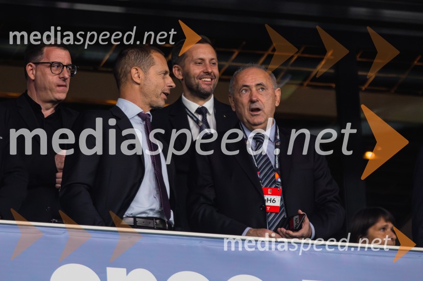  ... ;  Aleksander Čeferin, odvetnik in predsednik UEFE;  ... ;  Radenko Mijatović, predsednik Nogometne zveze SlovenijeSlovenija remizirala Avstrijo, liga narodov 2024