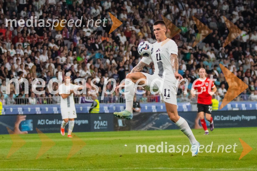  Benjamin Šeško, nogometašSlovenija remizirala Avstrijo, liga narodov 2024