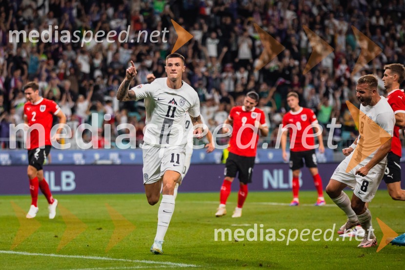  Benjamin Šeško, nogometašSlovenija remizirala Avstrijo, liga narodov 2024