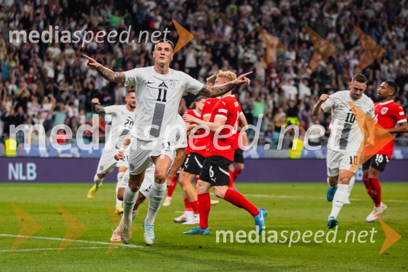  Benjamin Šeško, nogometašSlovenija remizirala Avstrijo, liga narodov 2024