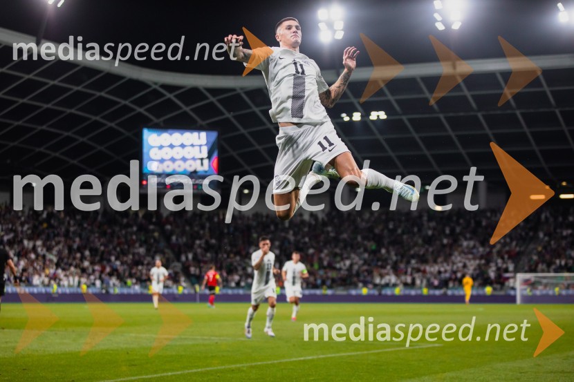  Benjamin Šeško, nogometašSlovenija remizirala Avstrijo, liga narodov 2024