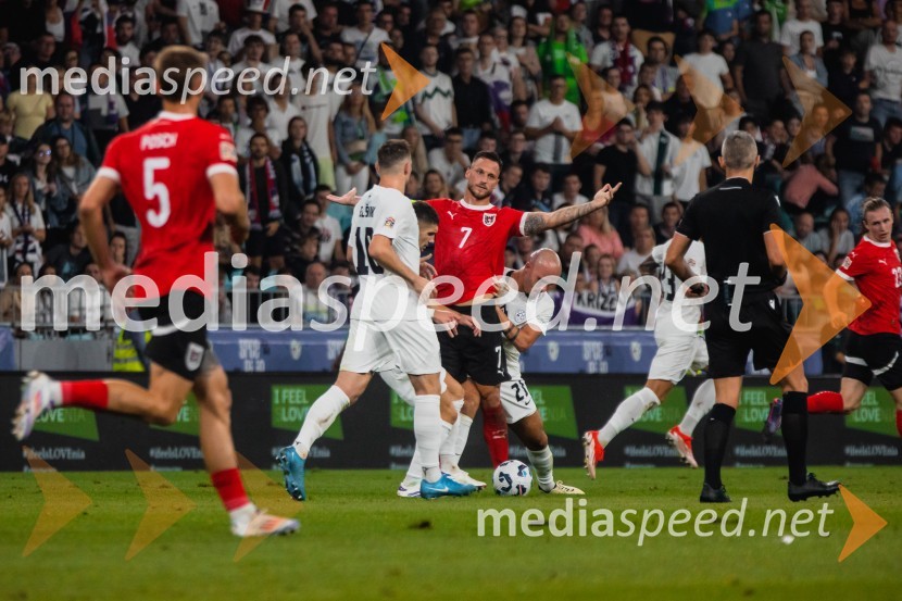  Timi Max Elšnik, nogometaš;  Marko Arnautović, nogometaš, West Ham United FCSlovenija remizirala Avstrijo, liga narodov 2024