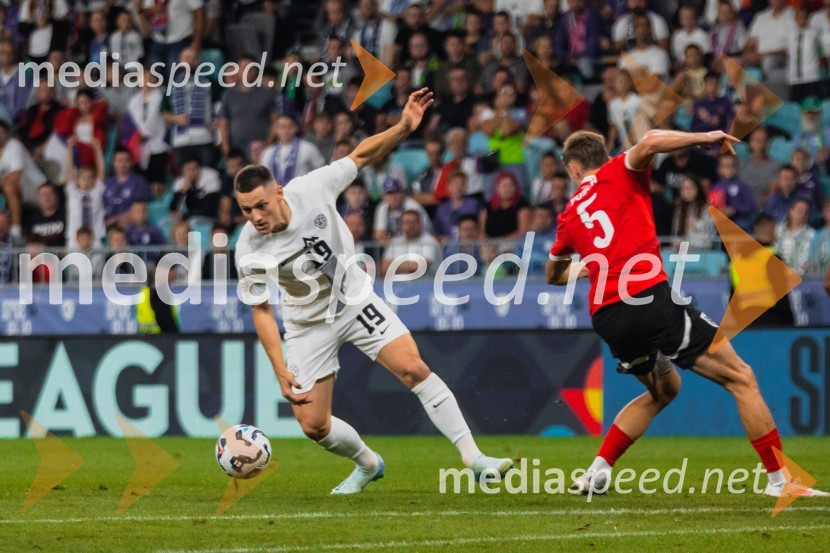  Žan Celar, nogometaš;  Stefan Posch, nogometaš, AvstrijaSlovenija remizirala Avstrijo, liga narodov 2024