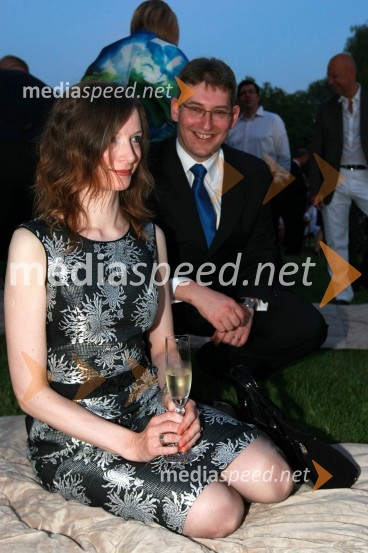 Žiga Debeljak, predsednik uprave družbe Mercator in soproga MetodaKresna noč 2009, Lions klub Ljubljana Iliria