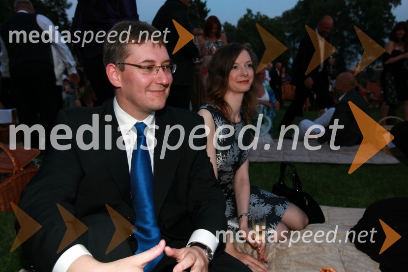 Žiga Debeljak, predsednik uprave družbe Mercator in soproga MetodaKresna noč 2009, Lions klub Ljubljana Iliria