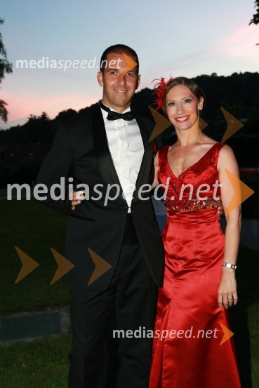 Marko Mlakar, predsednik Lions kluba Ljubljana Iliria in soproga Katja Mlakar, novinarkaKresna noč 2009, Lions klub Ljubljana Iliria