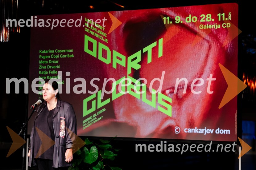  Uršula Cetinski, generalna direktorica, Cankarjev domOdprtje razstave Odprti globus, Cankarjev dom