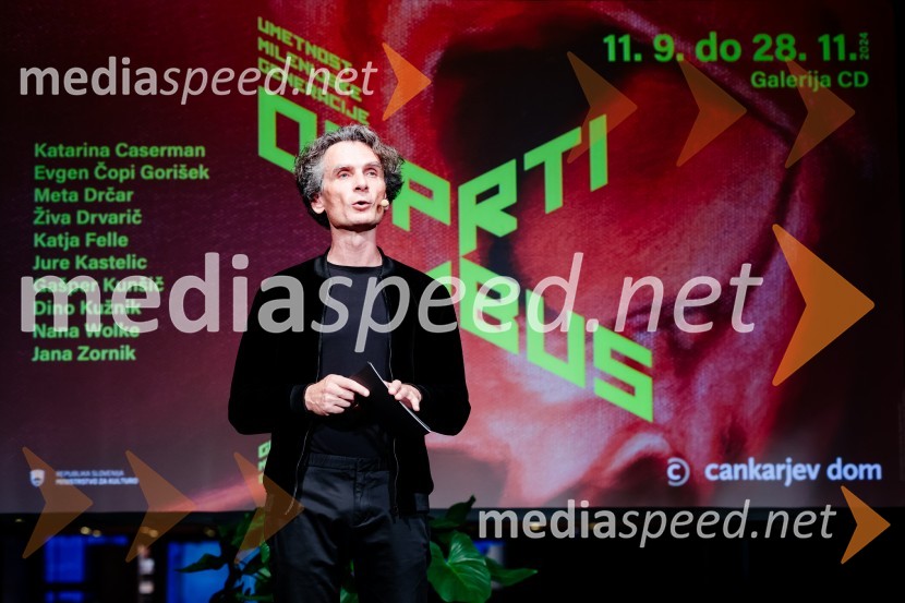  Jure Longyka, moderatorOdprtje razstave Odprti globus, Cankarjev dom