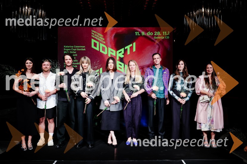  Katarina Hergouth, vodja razstavnega programa, Cankarjev dom;  Gašper Kunšič, umetnik;  Dino Kužnik, umetnik;  Nana Wolke, umetnica;  Katarina Caserman, umetnica;  Katja Felle, umetnica;  Jure Kastelic, umetnik;  Živa Drvarič, umetnica;  Jana Zornik, umetnicaOdprtje razstave Odprti globus, Cankarjev dom