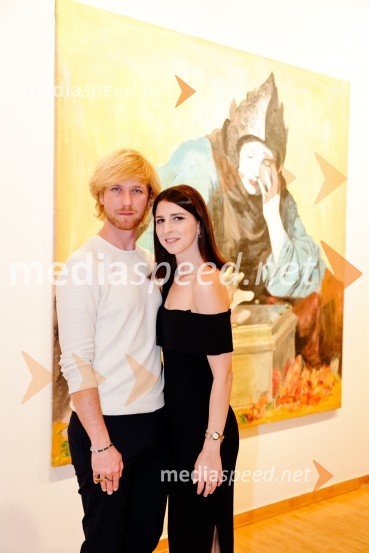  David Kucler, umetnik;  Katarina Hergouth, vodja razstavnega programa, Cankarjev domOdprtje razstave Odprti globus, Cankarjev dom