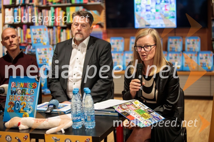 Luka Trpin;  Boris Tomašič, tv voditelj;  Mojca Benedičič, založba UčilaPredstavitev nove Guinnessove knjige rekordov in druženje s slovenskimi rekorderji