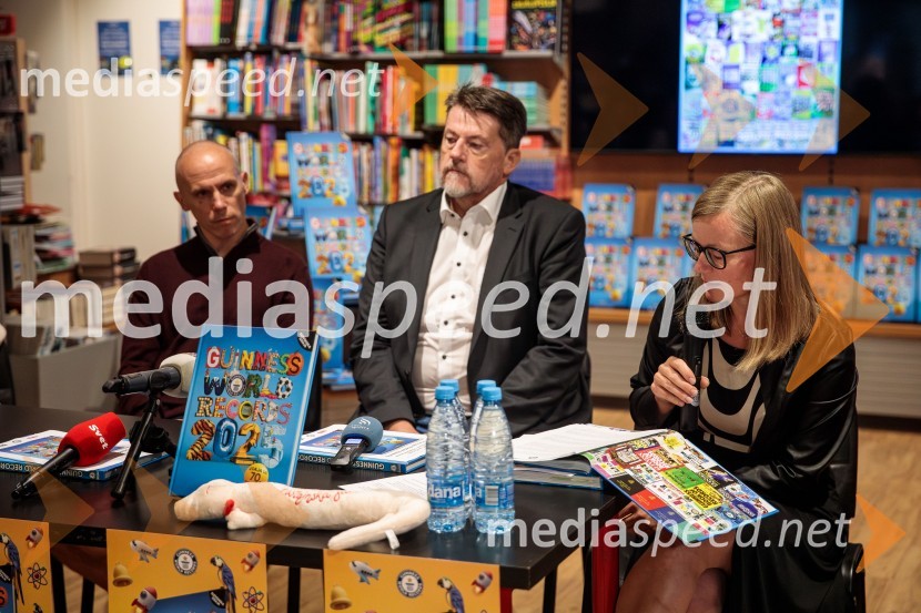  Luka Trpin;  Boris Tomašič, tv voditelj;  Mojca Benedičič, založba UčilaPredstavitev nove Guinnessove knjige rekordov in druženje s slovenskimi rekorderji