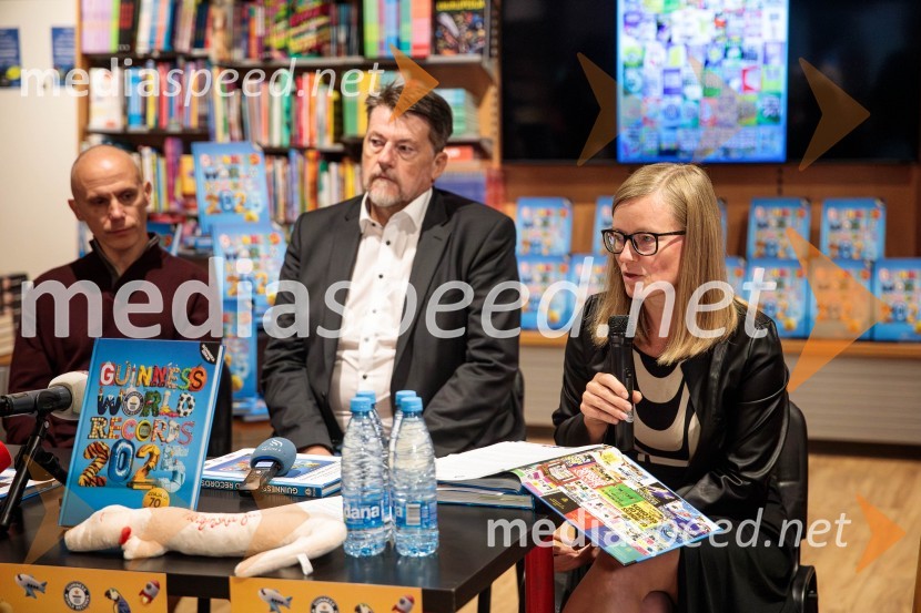  Luka Trpin;  Boris Tomašič, tv voditelj;  Mojca Benedičič, založba UčilaPredstavitev nove Guinnessove knjige rekordov in druženje s slovenskimi rekorderji