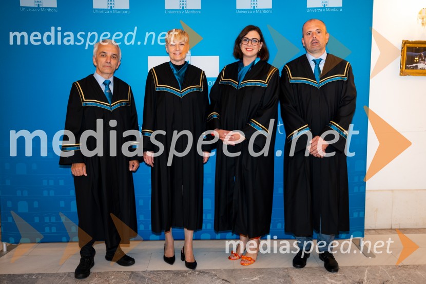 prof. dr. Bojan Dolšak,  prorektor za razvoj kakovosti in razvojne projekte, UM; prof. dr. Mihaela Koletnik, nekdanja prorektorica, Univerza v Mariboru;  Nomi  Hrast , prorektorica za študentska vprašanja Univerze v Mariboru; prof. dr. Miralem  Hadžiselimović, Prorektor za infrastrukturo Univerze v MariboruDan Univerze v Mariboru 2024