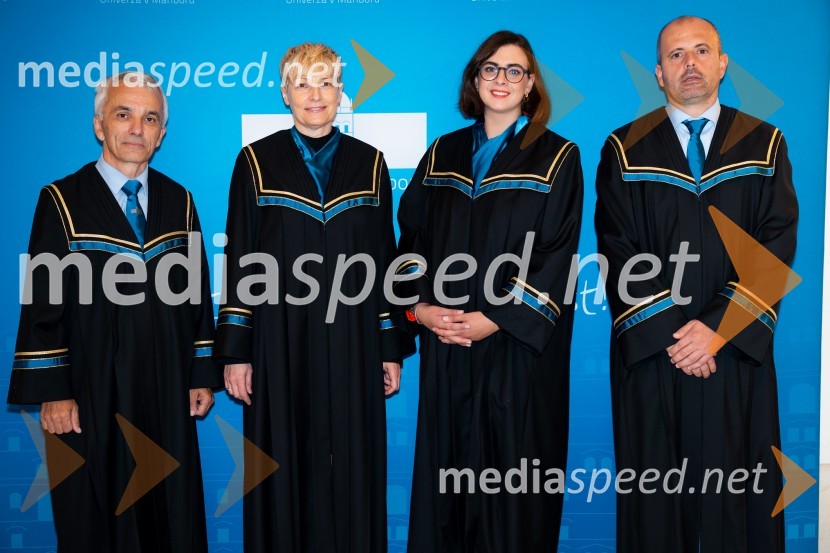 prof. dr. Bojan Dolšak,  prorektor za razvoj kakovosti in razvojne projekte, UM; prof. dr. Mihaela Koletnik, nekdanja prorektorica, Univerza v Mariboru;  Nomi  Hrast , prorektorica za študentska vprašanja Univerze v Mariboru; prof. dr. Miralem  Hadžiselimović, Prorektor za infrastrukturo Univerze v MariboruDan Univerze v Mariboru 2024