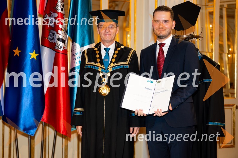 prof. dr. Zdravko Kačič, rektor Univerze v Mariboru;  Matej Makoter RožmarinDan Univerze v Mariboru 2024