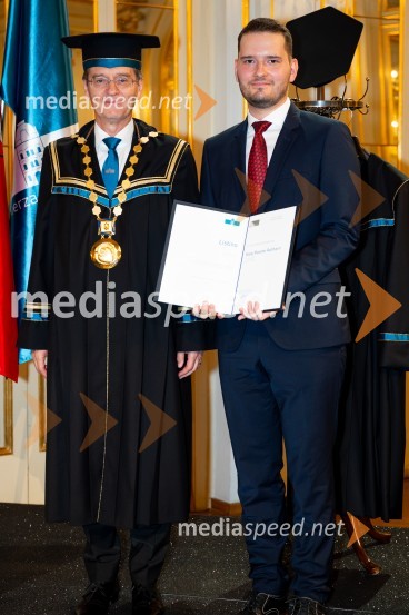 prof. dr. Zdravko Kačič, rektor Univerze v Mariboru;  Matej Makoter RožmarinDan Univerze v Mariboru 2024